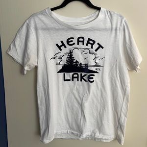Jcrew size medium white heart lake t-shirt